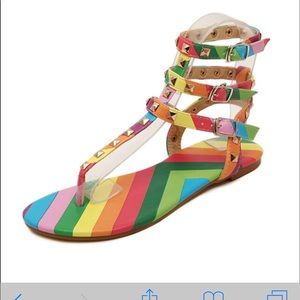 Rainbow rock stud sandals